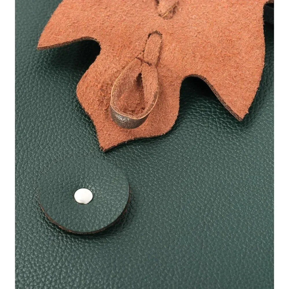 Renaissance Leaf Purse Faux Leather Medieval Belt Pouch Vintage ELF Accessory